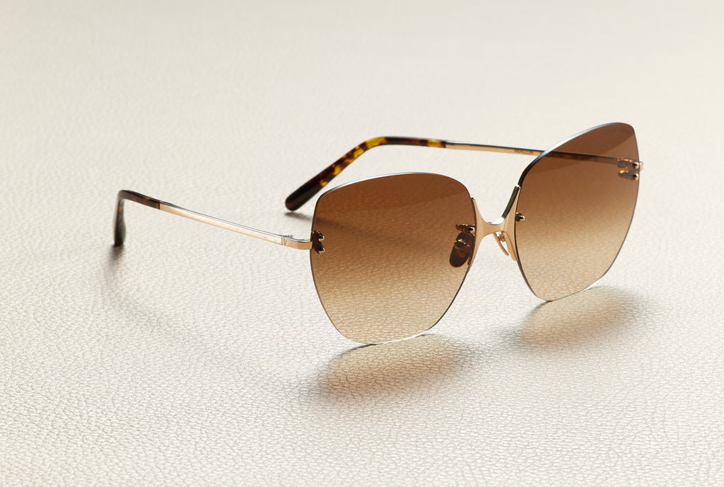 Papillon Brown Gradient Sunglasses | 18K Gold Titanium | L'Écurie
