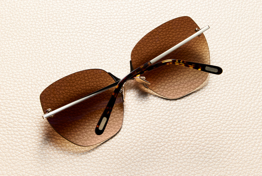 Papillon Brown Gradient Sunglasses | 18K Gold Titanium | L'Écurie