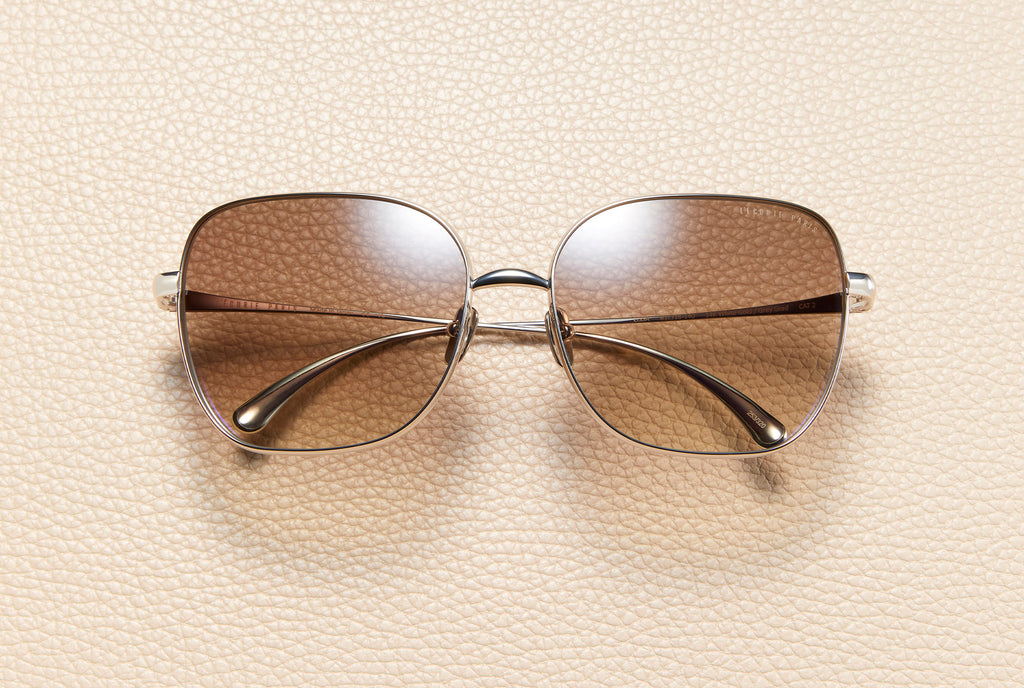 Lissa Grey Gradient Sunglasses | Titanium 14K White Gold | L