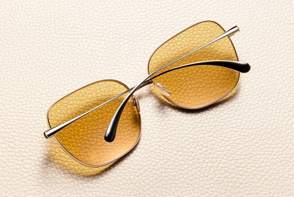 Lissa Amber Sunglasses | 18K Gold Titanium | L'Écurie Paris