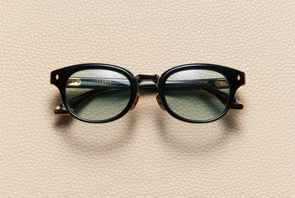 Raphael Deep Ocean acetate panto sunglasses with dusty blue lenses and an 18K gold-plated titanium bridge, L'Écurie Paris
