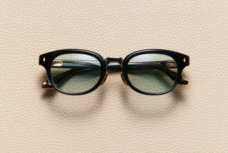 Raphael Deep Ocean acetate panto sunglasses with dusty blue lenses and an 18K gold-plated titanium bridge, L'Écurie Paris