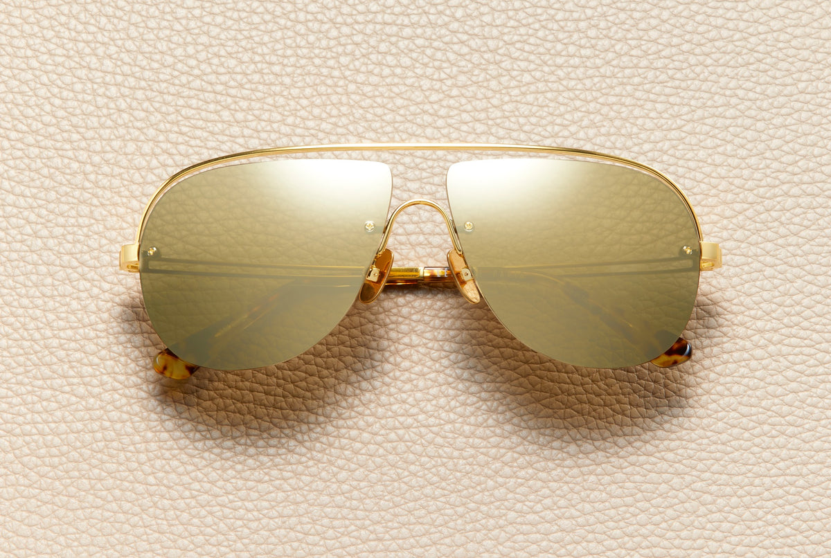 Leo 24K Gold Mirror Sunglasses | 24K Gold Plated Titanium | Inui Lens – Gold Mirror | L'Écurie Paris