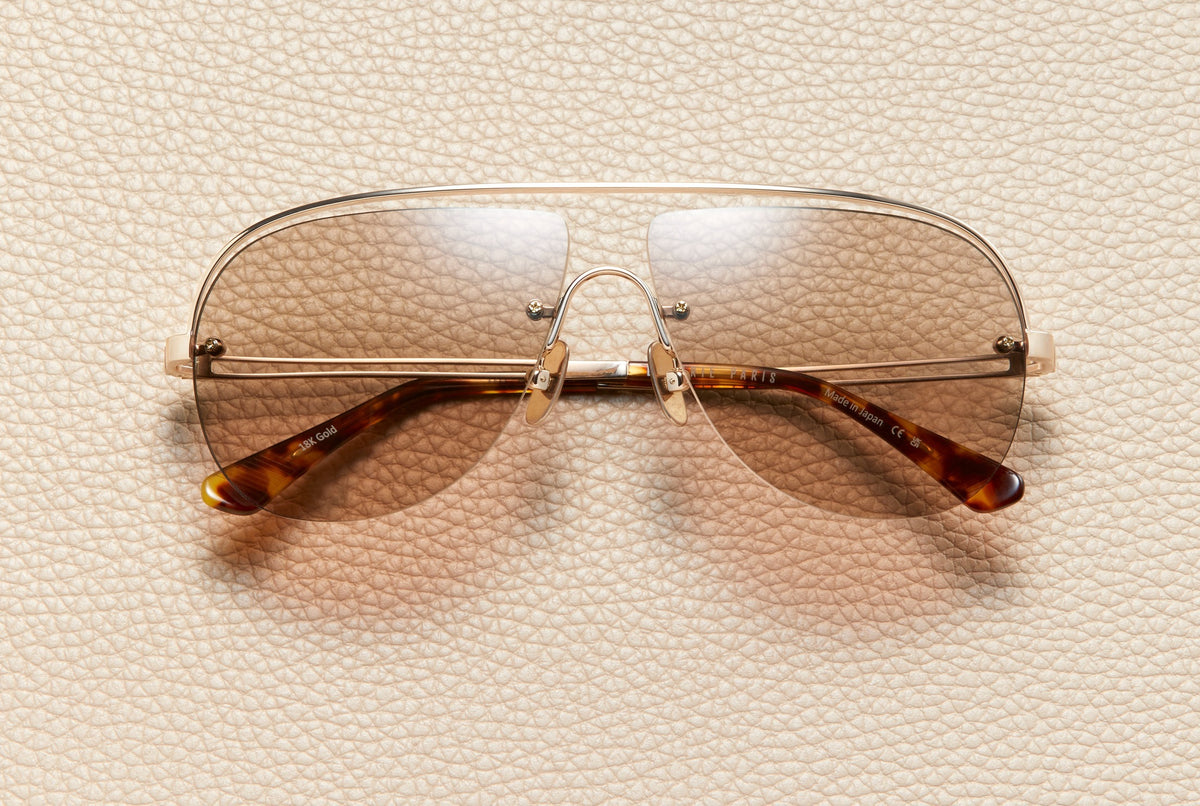 Leo Vintage Brown Sunglasses | 18K Gold Plated Titanium | Inui Lens – Vintage Brown | L'Écurie Paris