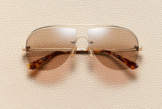 Leo Vintage Brown Sunglasses | 18K Gold Plated Titanium | Inui Lens – Vintage Brown | L'Écurie Paris