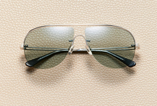 Leo Dolphin Blue Sunglasses | 14K White Gold Plated Titanium | Inui Lens – Dolphin Blue | L'Écurie Paris