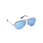 Titanium 14K White plated Gold / Blue Mirror Lens