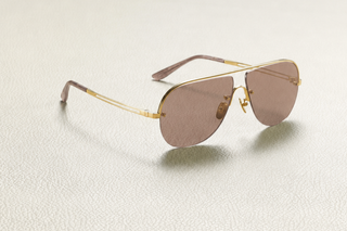 Leo 24K Rosé Sunglasses – Three-Quarter View | 24K Gold Plated Titanium | Inui Lens – Rosé | L'Écurie Paris