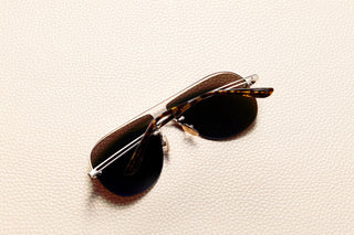 Leo Vintage Brown Sunglasses – Back View | 18K Gold Plated Titanium | Inui Lens – Vintage Brown | L'Écurie Paris