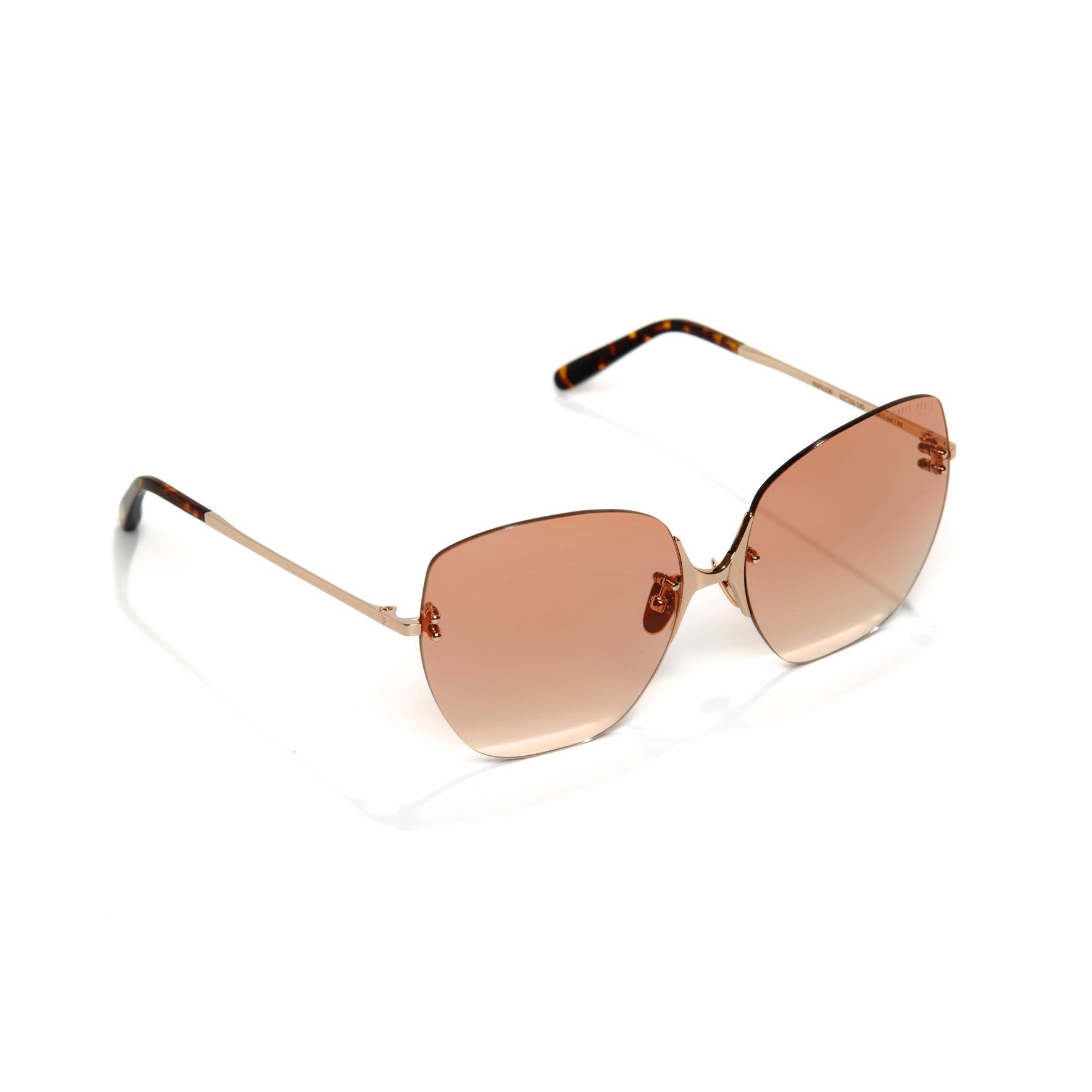PAPILLON 18K Gold Pink Lens Titanium Sunglasses – L'Écurie Paris