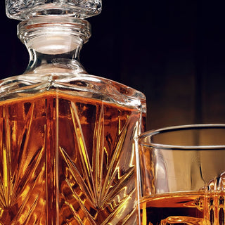 Cut crystal decanter and glass of whisky