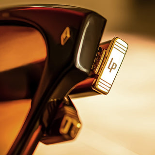 L'Écurie Paris acetate temple with engraved LP gold-plated tip