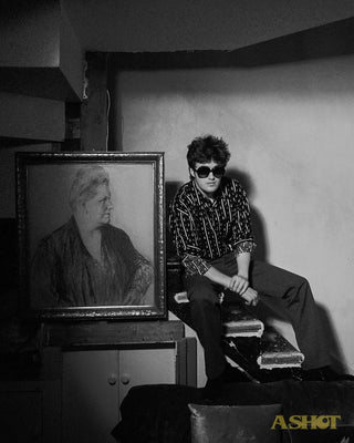Keen Ruffalo in L'Écurie Paris Elsa Black sunglasses, A Shot Magazine editorial portrait